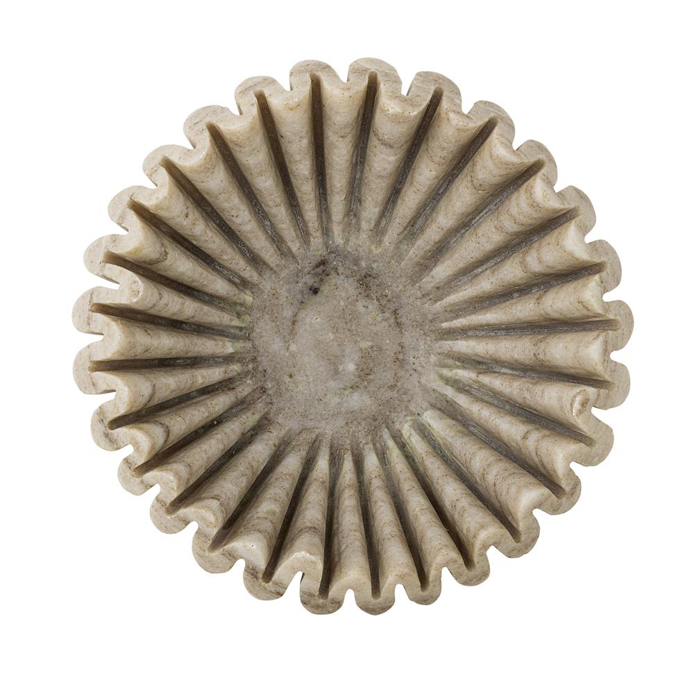 Bloomingville Harmonia Schale D17,5 cm natur - Marmorschale mit Rillenmuster für Tischdeko & Wohnen