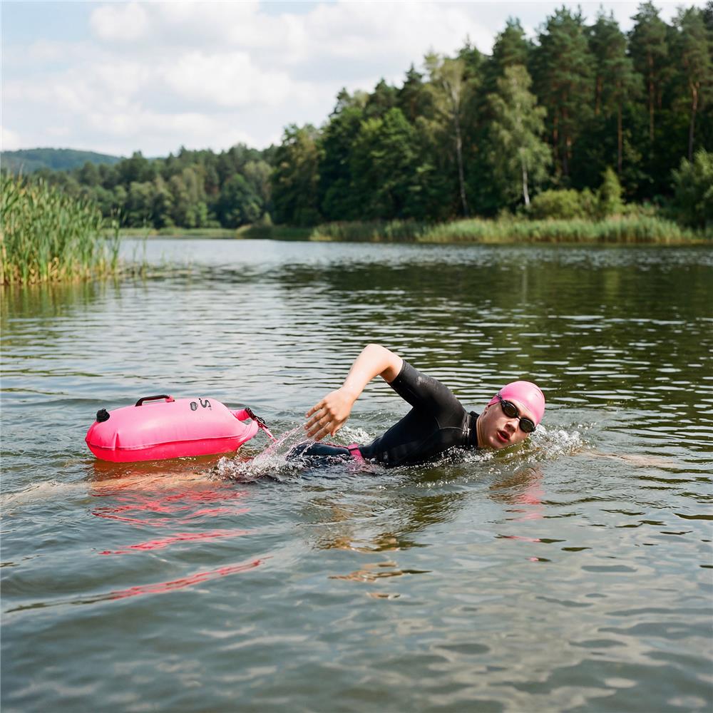 NILS CAMP Schwimmboje 3-in-1 Dry Bag 28L pink Rucksack für Outdoor Wasser Sport