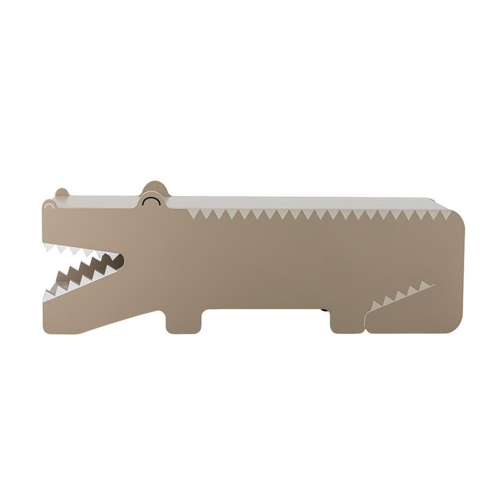 Bloomingville MINI Arnie Bank natur - Kinderbank Alligator mit Stauraum Holz für Kinderzimmer & Spiel