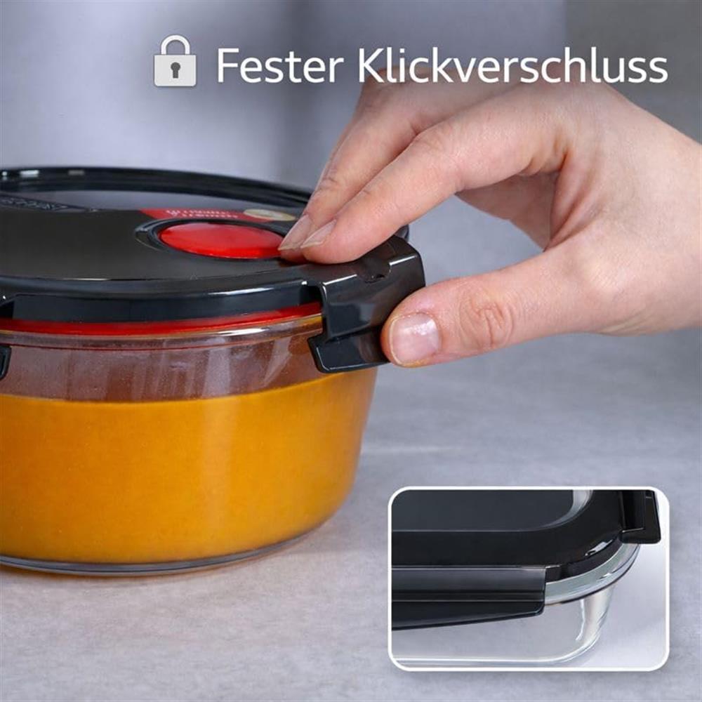 LocknLock Glas Frischhaltedose 2000 ml - Ofenform mit Deckel, mikrowellengeeignet, auslaufsicher