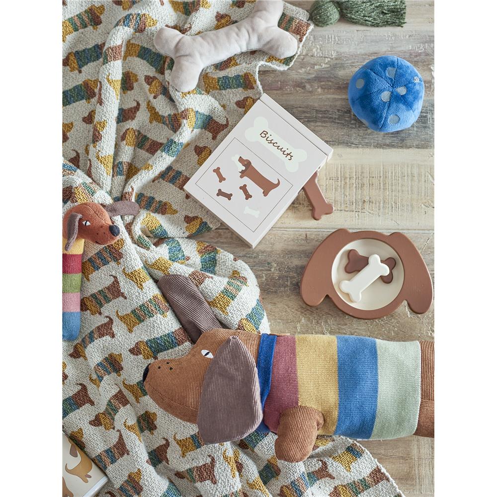 Bloomingville MINI Charlie Decke, Braun, Recycelte Baumwolle, Kinderzimmer, dänisches Design