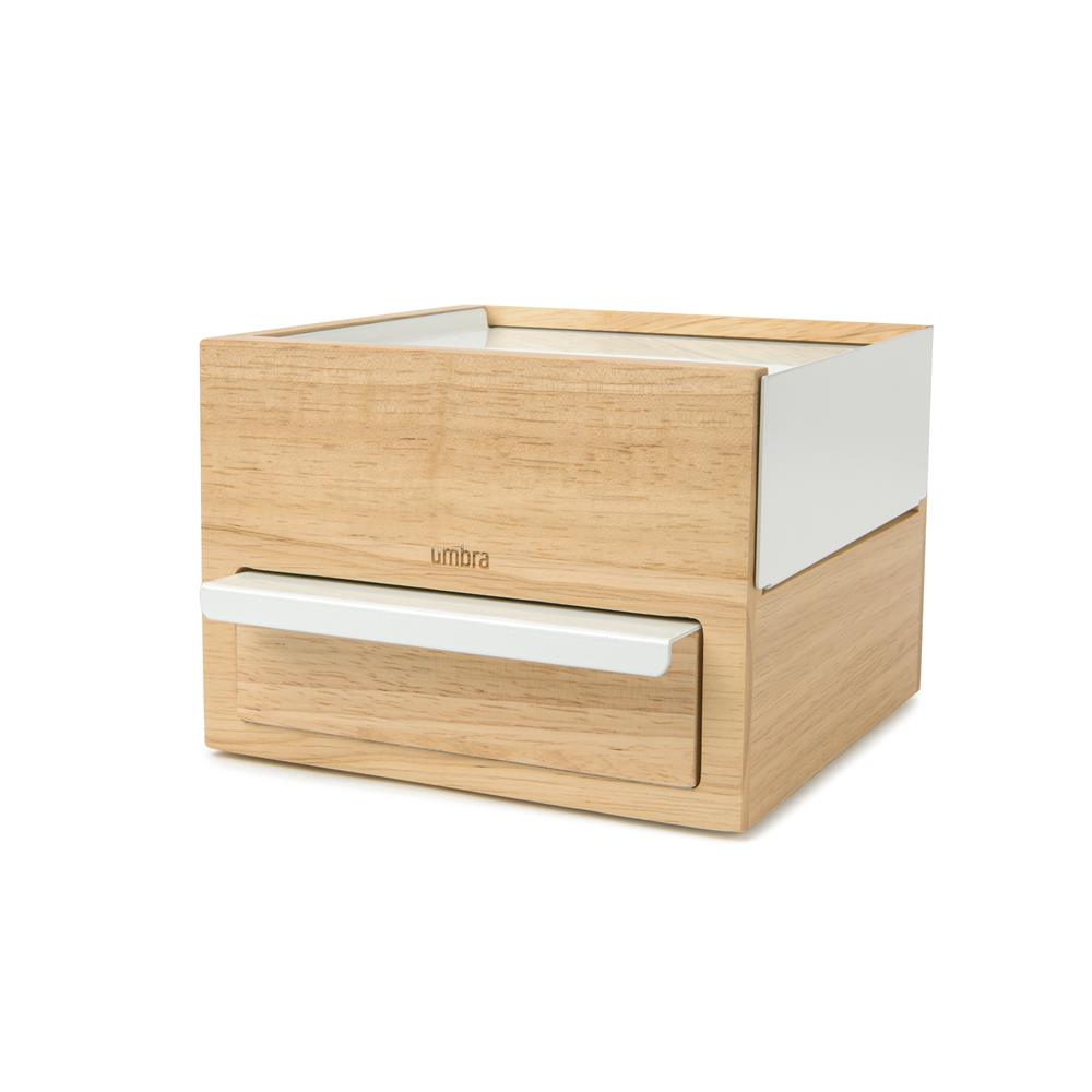 Umbra Stowit Mini Design Schmuckkasten moderne Schmuck Box mit Geheimfächern für Ringe Armbänder Uhren Halsketten Ohrringe und Accessoires