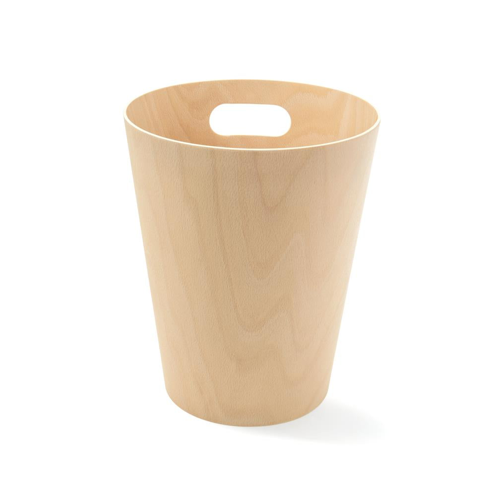 Umbra Woodrow Abfalleimer, Natur/Holz, 7,5 Liter, Zweifarbiger Papierkorb