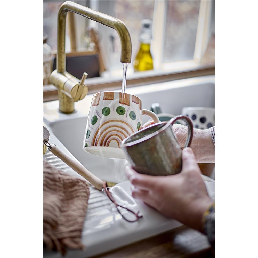 Bloomingville Shama Tasse in Grün/Braun, Steingut D14,5xH11 cm