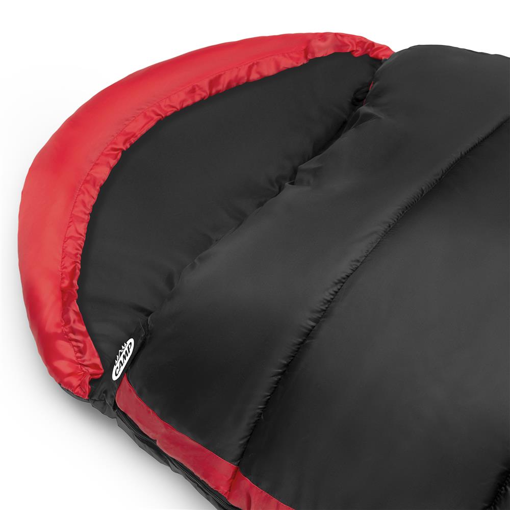 NILS CAMP Schlafsack Schwarz-Rot - Mumienschlafsack für Camping, Trekking & Outdoor