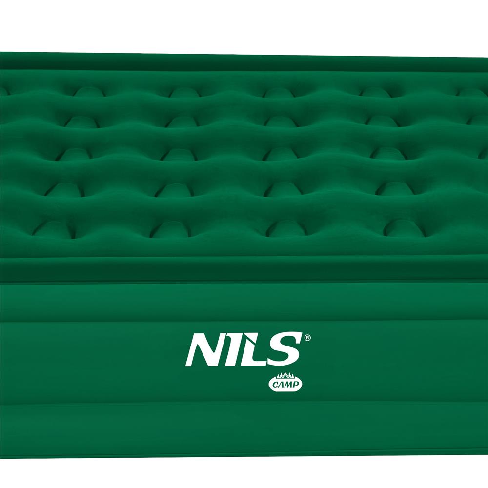 NILS CAMP Campingmatratze Doppelbett grün 200x145x35 cm mit elektrischer Pumpe Gästebett