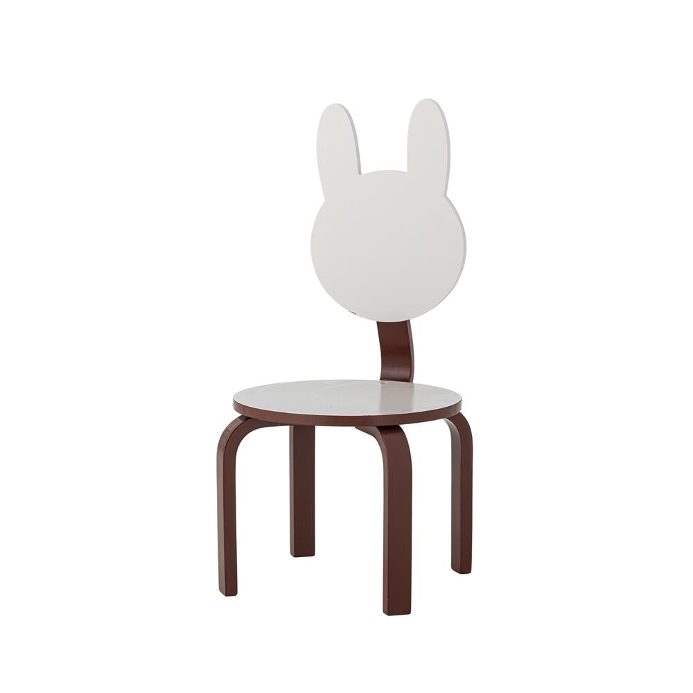 Bloomingville MINI Liova Stuhl weiß - Kinderstuhl mit Hasenlehne aus MDF für Kinderzimmer