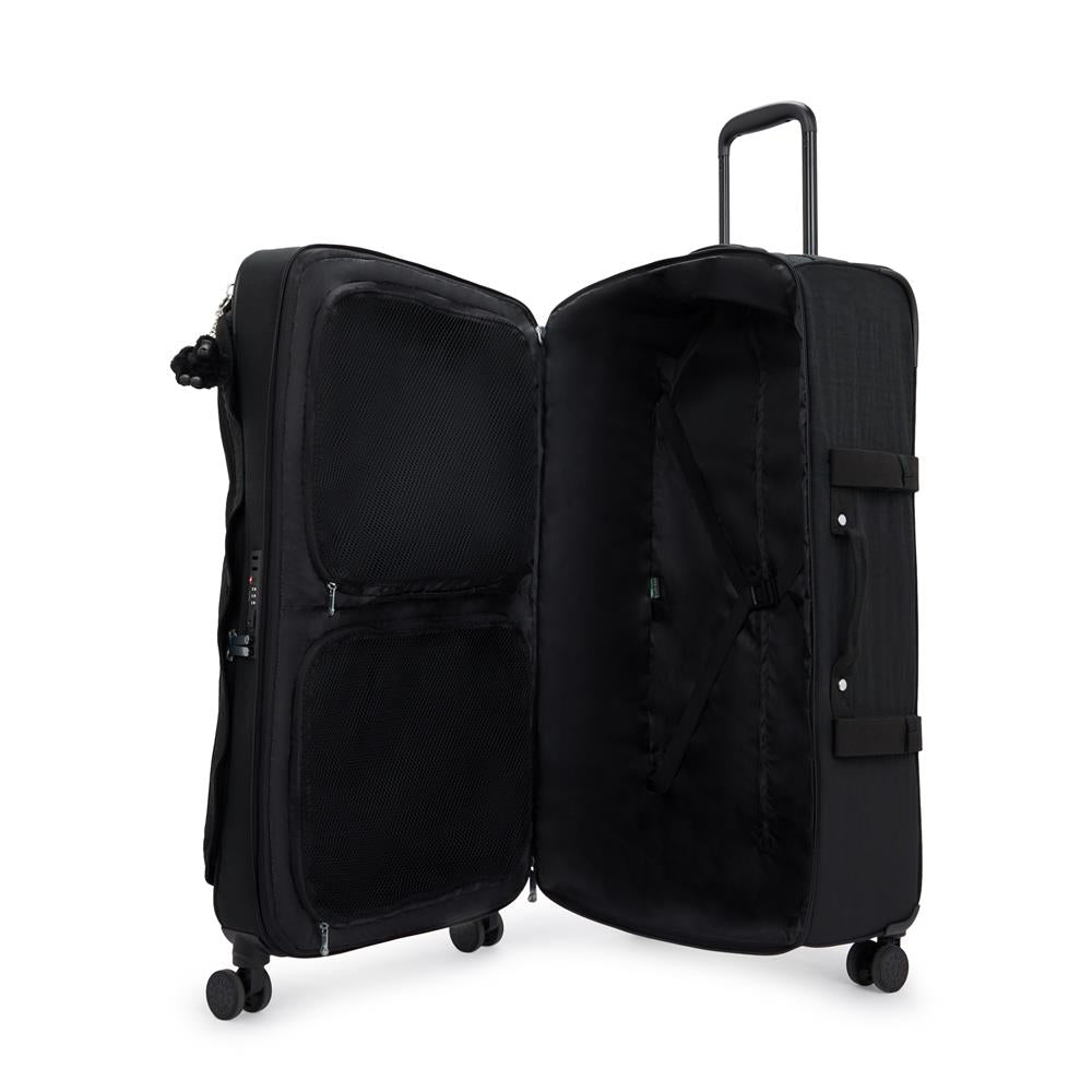 Kipling SPONTANEOUS L, Großer Reisekoffer, Black Noir (schwarz), 101L, 4-Rollen, TSA-Schloss