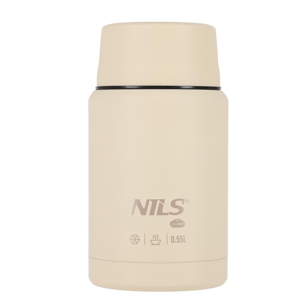 NILS CAMP Speisethermos 550 ml Beige Edelstahl Thermobehälter auslaufsicher