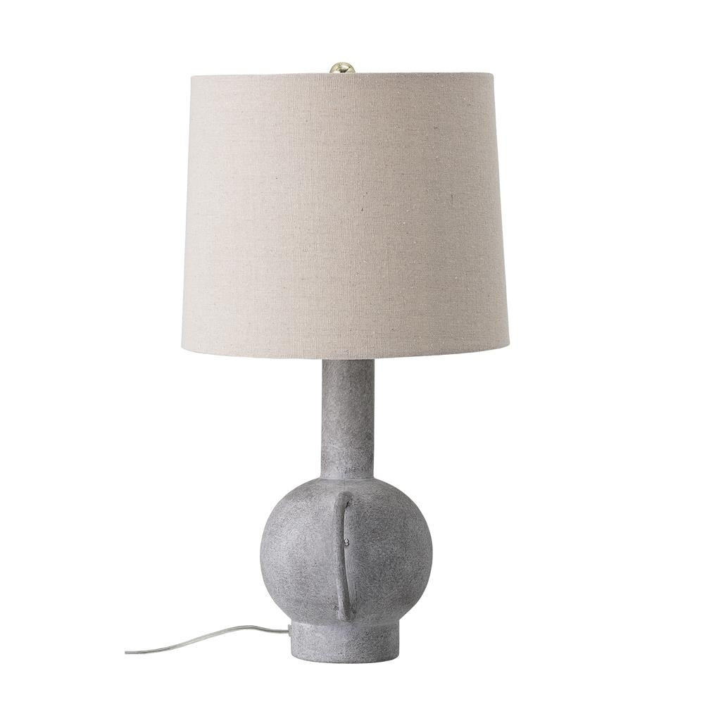 Bloomingville Kean Tischleuchte Grau Terrakotta Tischlampe Dekolampe dänisches Design A++ Leinen