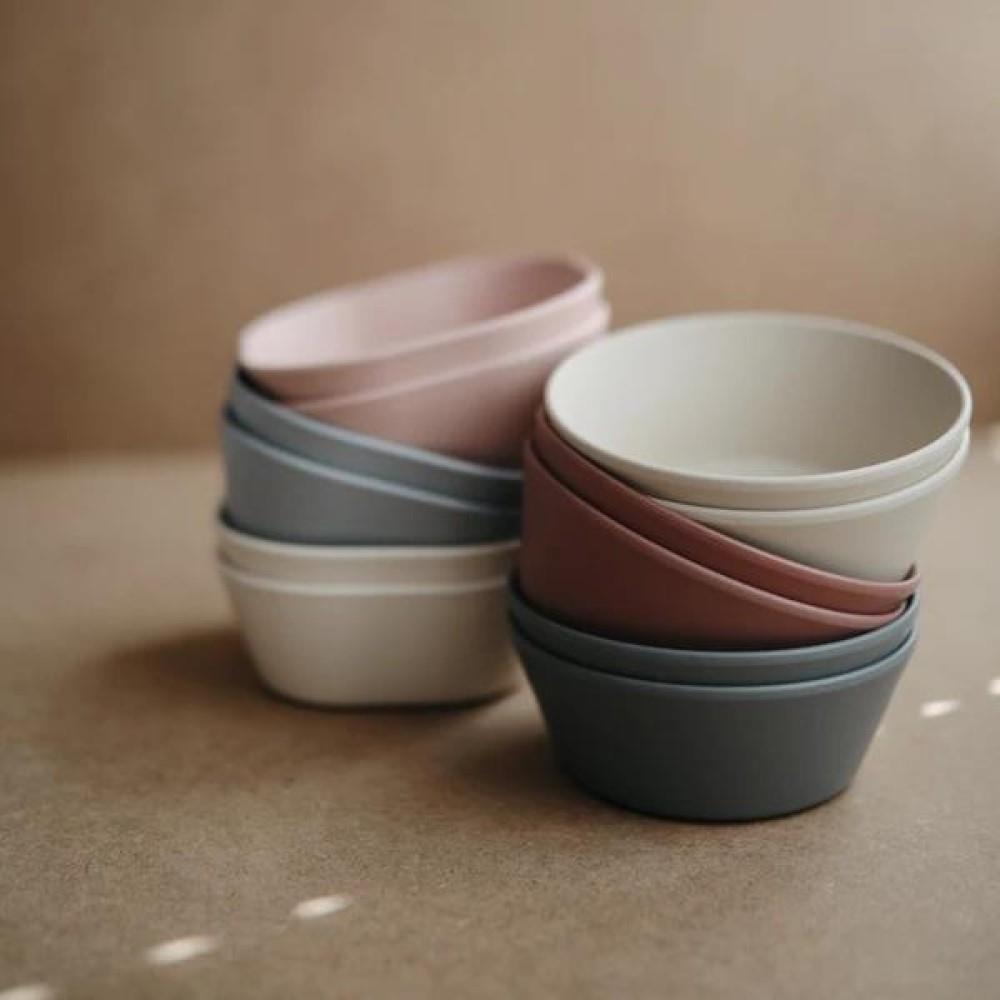 Mushie Kinderschüssel 2er Set, Blush, quadratisch, BPA-frei