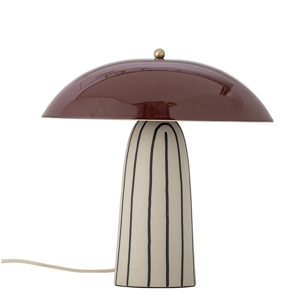 Bloomingville Arvid Tischlampe bunt - Keramik Lampe mit Schirm für Wohnzimmer & Tischbeleuchtung