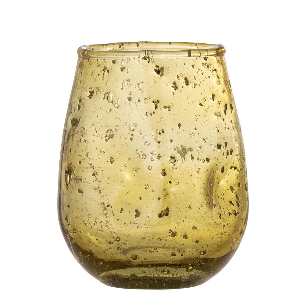 Bloomingville Henrike Teelichthalter braun aus Glas – mundgeblasener Kerzenhalter für Tischdeko