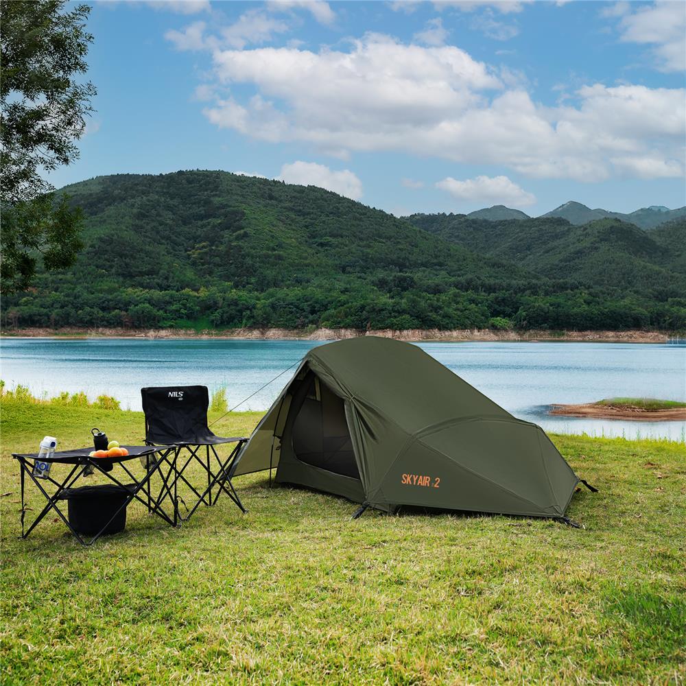 NILS CAMP SkyAir 2 ultraleichtes Zelt für 2 Personen in Grün - Outdoor Zelt für Camping & Trekking