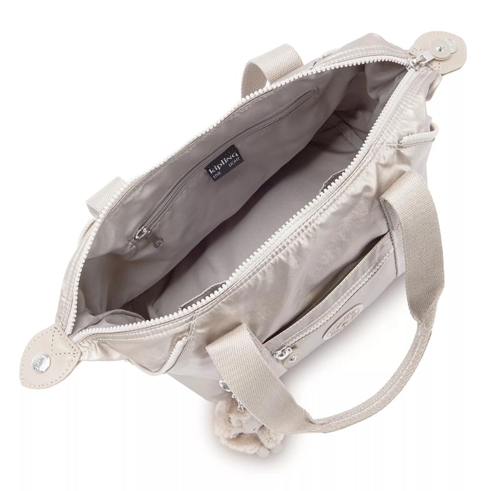 Kipling ART MINI, Mini Tote Bag, Metallic Glow (beige), Handtasche mit Schultergurt