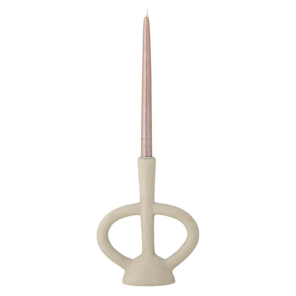 Bloomingville Ramina Kerzenständer in Weiß, 21cm, aus Polyresin