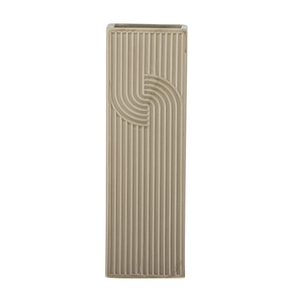 Bloomingville Heeira Vase Braun Steingut 26 cm schlank