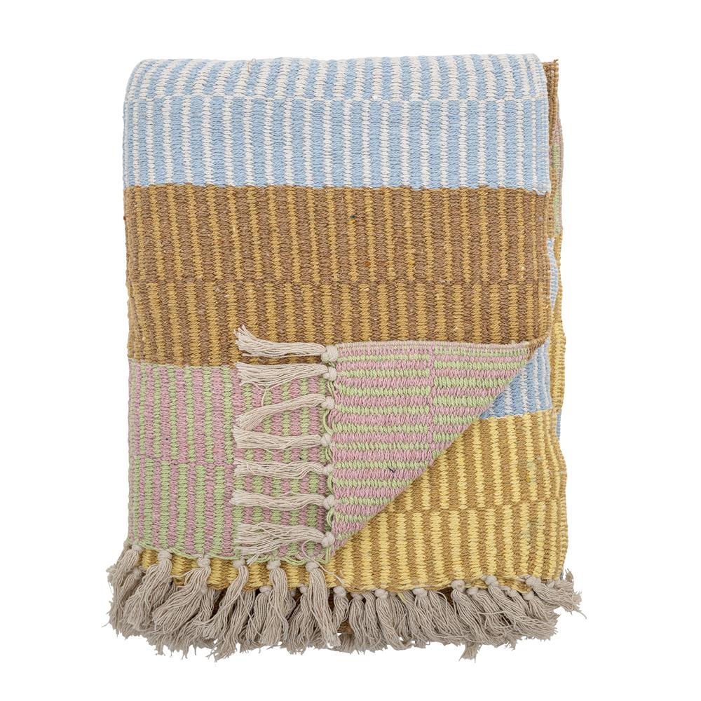 Bloomingville Isnel Decke bunt mit recycelter Baumwolle 160x130 cm