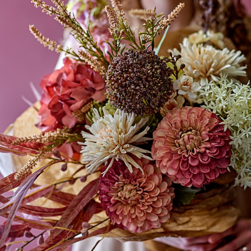 Bloomingville Hydrangea Stiel künstliche Blume rosa Deko Vase Wohnzimmer Blumen