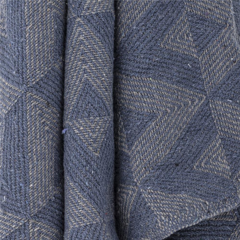 Bloomingville Udine Decke Blau mit recycelter Baumwolle L160xW130 cm – geometrische Decke