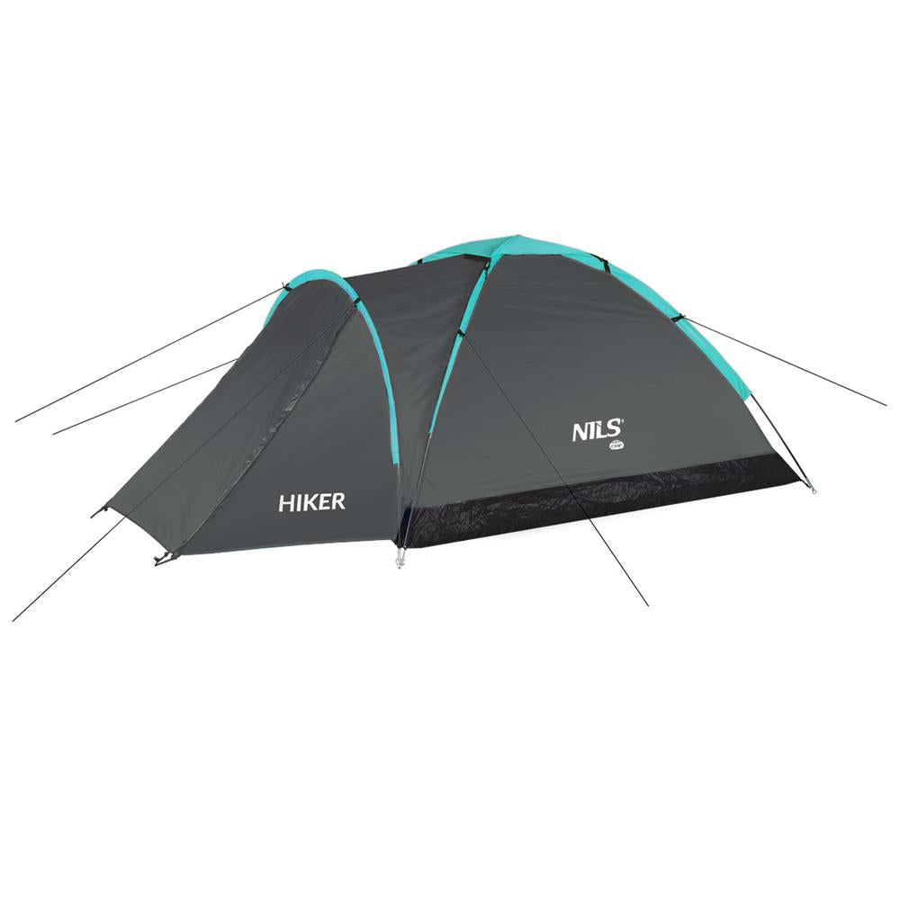 NILS CAMP Hiker Zelt für 2 Personen in Grau - kompaktes Campingzelt mit Vorraum für Camping & Outdoor