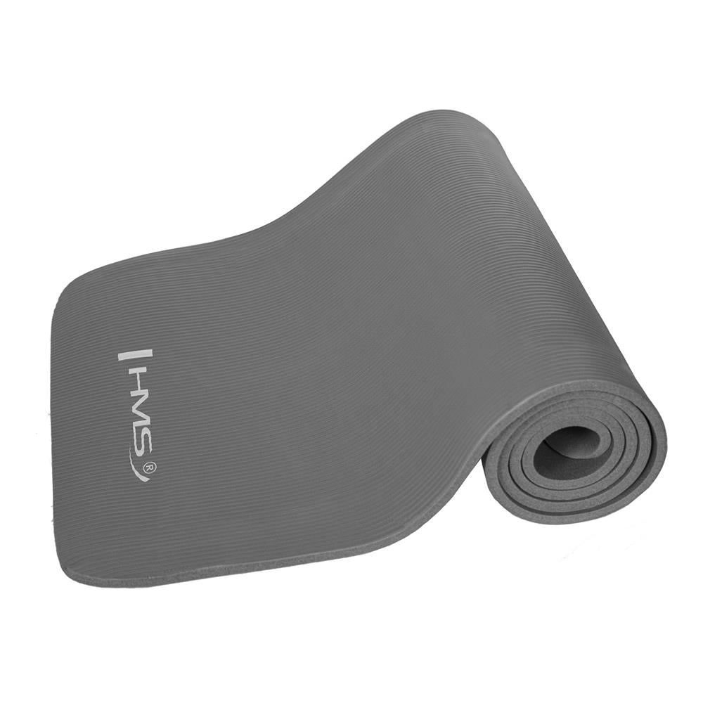 Yogamatte 183 x 61 x 1 cm Fitnessmatte Grau Gymnastikmatte rutschfest | HMS YM03