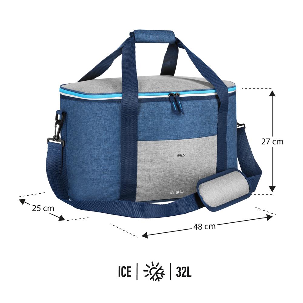 NILS Kühltasche 32L in Blau - große Thermotasche für Picknick, Camping & Einkauf