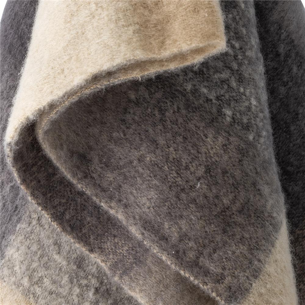 Bloomingville Hamisha Decke Braun/Grau - Plaid kariert Polyester für Sofa Wohnzimmer