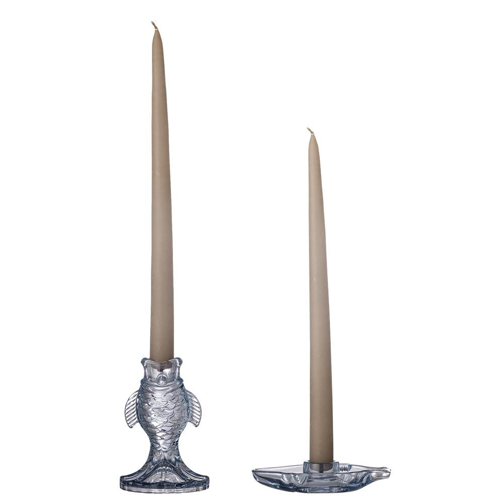 Bloomingville Linley Kerzenhalter blau aus Glas – Fisch Kerzenhalter Set für Tisch & Fensterbank