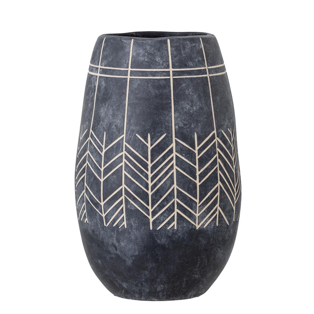 Bloomingville Mahi Deko Vase, Schwarz, Keramik D16xH25 cm