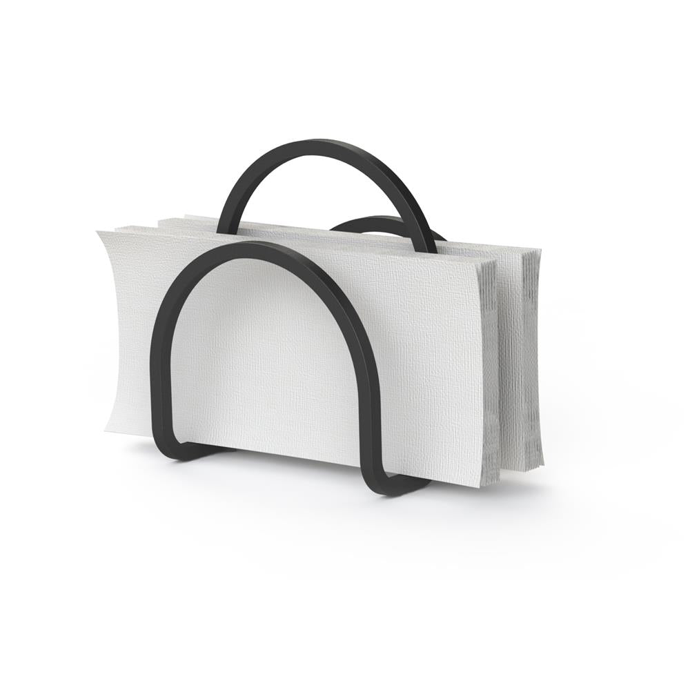Umbra Squire Serviettenhalter, in Schwarz, gebogenes Metall im eleganten Stil