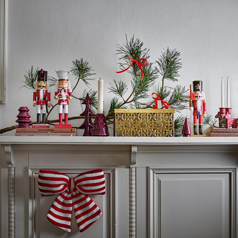 Bloomingville Darren Deko Rot Kiefer 3er Set Nussknacker Weihnachtsfiguren