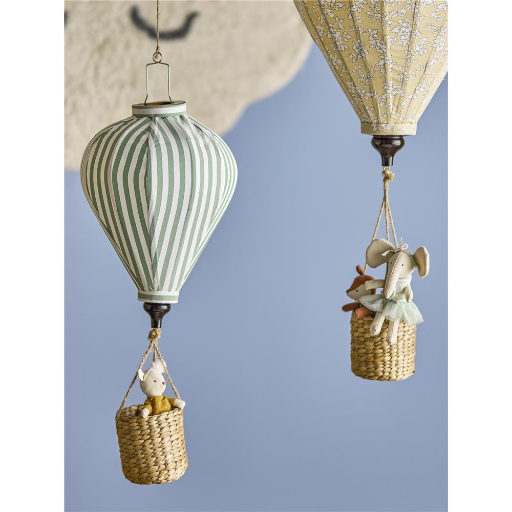 Bloomingville MINI Pomp Mobile, Grün, Heißluftballon klein, Kinderzimmer, Dekoration