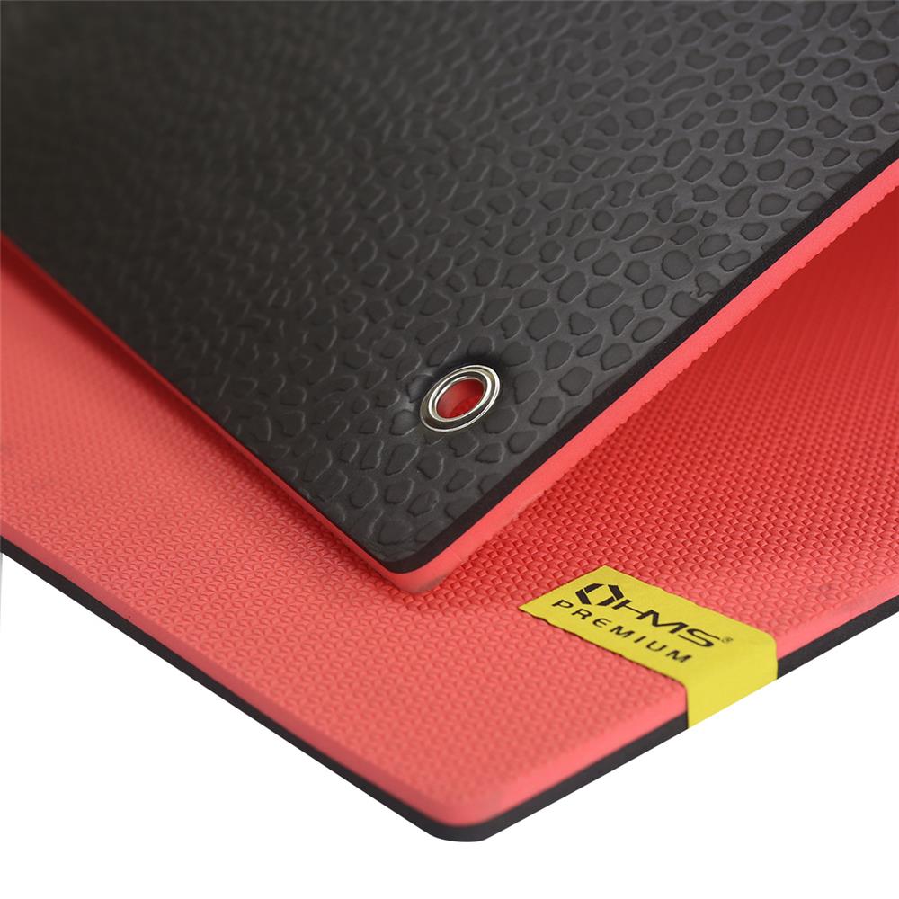 Fitnessmatte 180x60 cm 15 mm Rot/Schwarz | HMS Premium MFK03