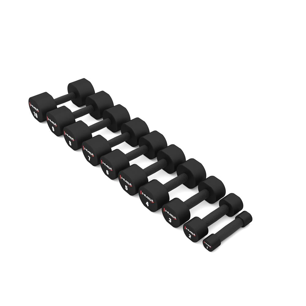 Kurzhantel Set 2x 7 kg TPU Schwarz gerändelt | HMS HPT