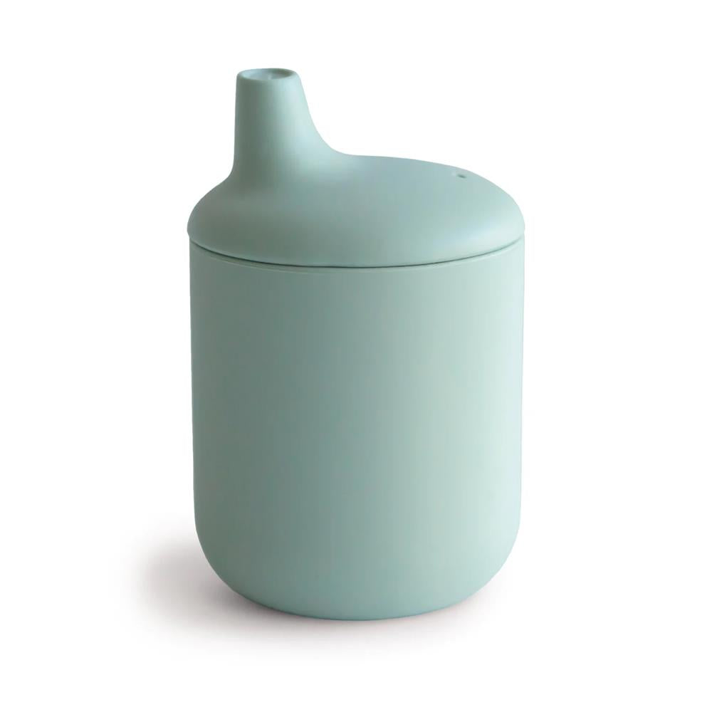 Mushie Silikon-Trinklernbecher, Cambridge Blue, BPA-frei