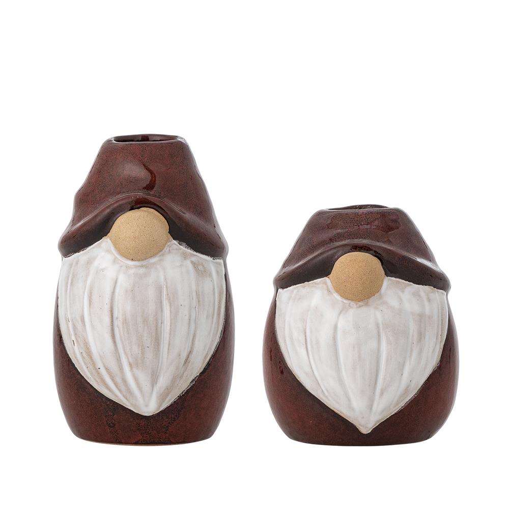 Bloomingville Lyda Kerzenhalter Rot Steingut 2er Set Wichtel Weihnachtsdeko