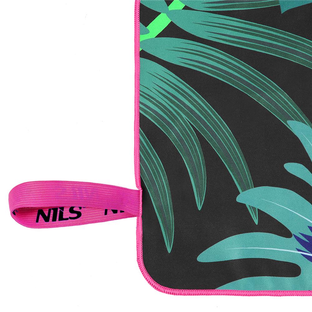 NILS Mikrofaserhandtuch 160x80 cm Blätter - schnelltrocknendes Handtuch für Camping, Strand & Sport