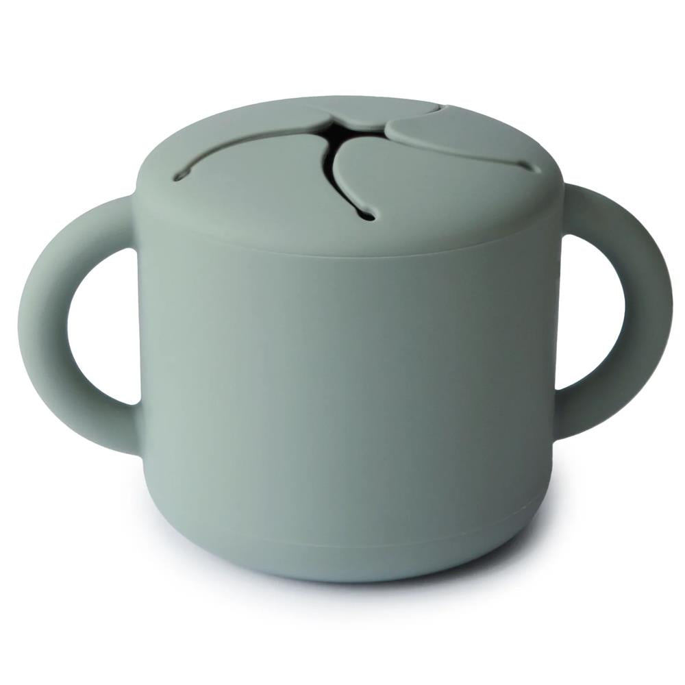Mushie Snackbecher, Cambridge Blue, aus Silikon, BPA-frei