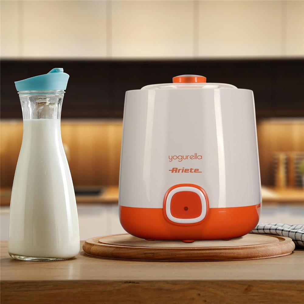 Ariete Yogurella Joghurtbereiter, Orange, 1L, Joghurtmaker auch für griechischen Joghurt