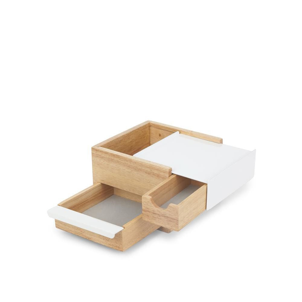 Umbra Stowit Mini Design Schmuckkasten moderne Schmuck Box mit Geheimfächern für Ringe Armbänder Uhren Halsketten Ohrringe und Accessoires