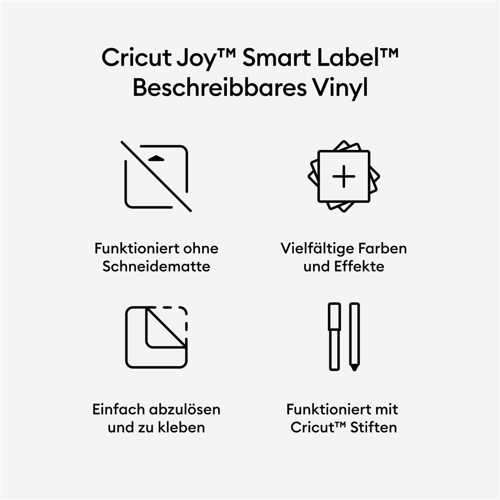 Cricut Joy Smart Label beschreibbares Vinyl in Permanent Silber 4 Bögen je 14x33cm