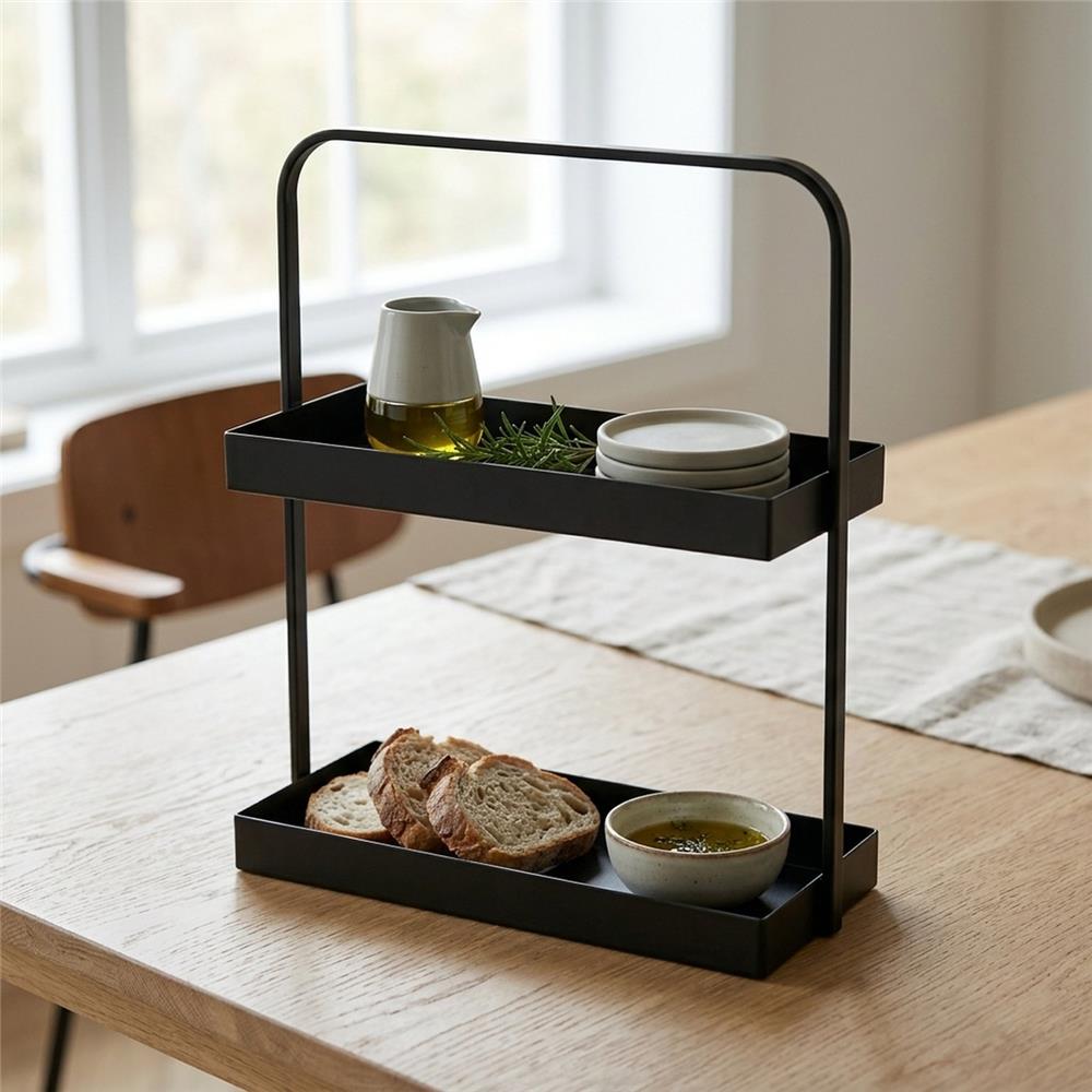 BOLTZE Etagere Jago Metall schwarz matt rechteckig 38,4 cm modern