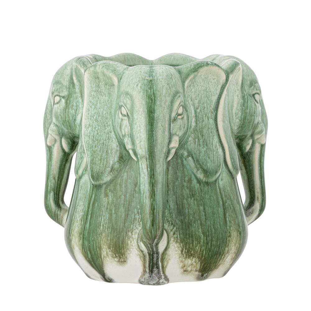 Bloomingville Pontus Vase Grün Steingut Unikat 15,5x15,5cm