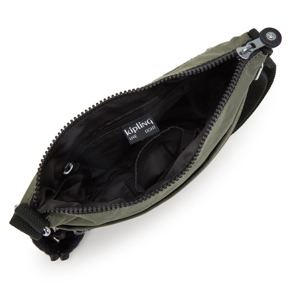 Kipling ARTO S, Kleine Umhängetasche, Green Moss (grün), Schultertasche mit Reißverschluss