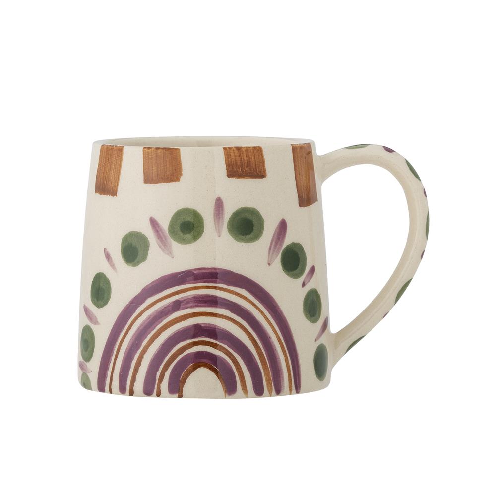 Bloomingville Shama Tasse Grün/Braun Steingut D8,5xH8 cm – bunte Keramiktasse