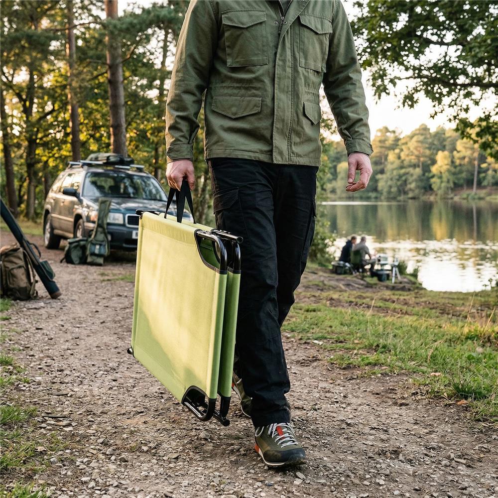 NILS CAMP Feldbett klappbar grün mit verstellbarer Lehne für Camping Outdoor