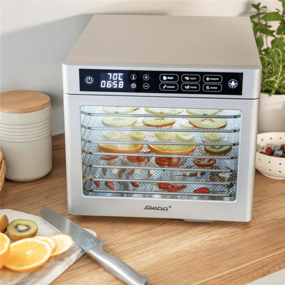 Steba Dörrautomat ED 80 Steel Deluxe – Edelstahl Dörrgerät mit 8 Ebenen
