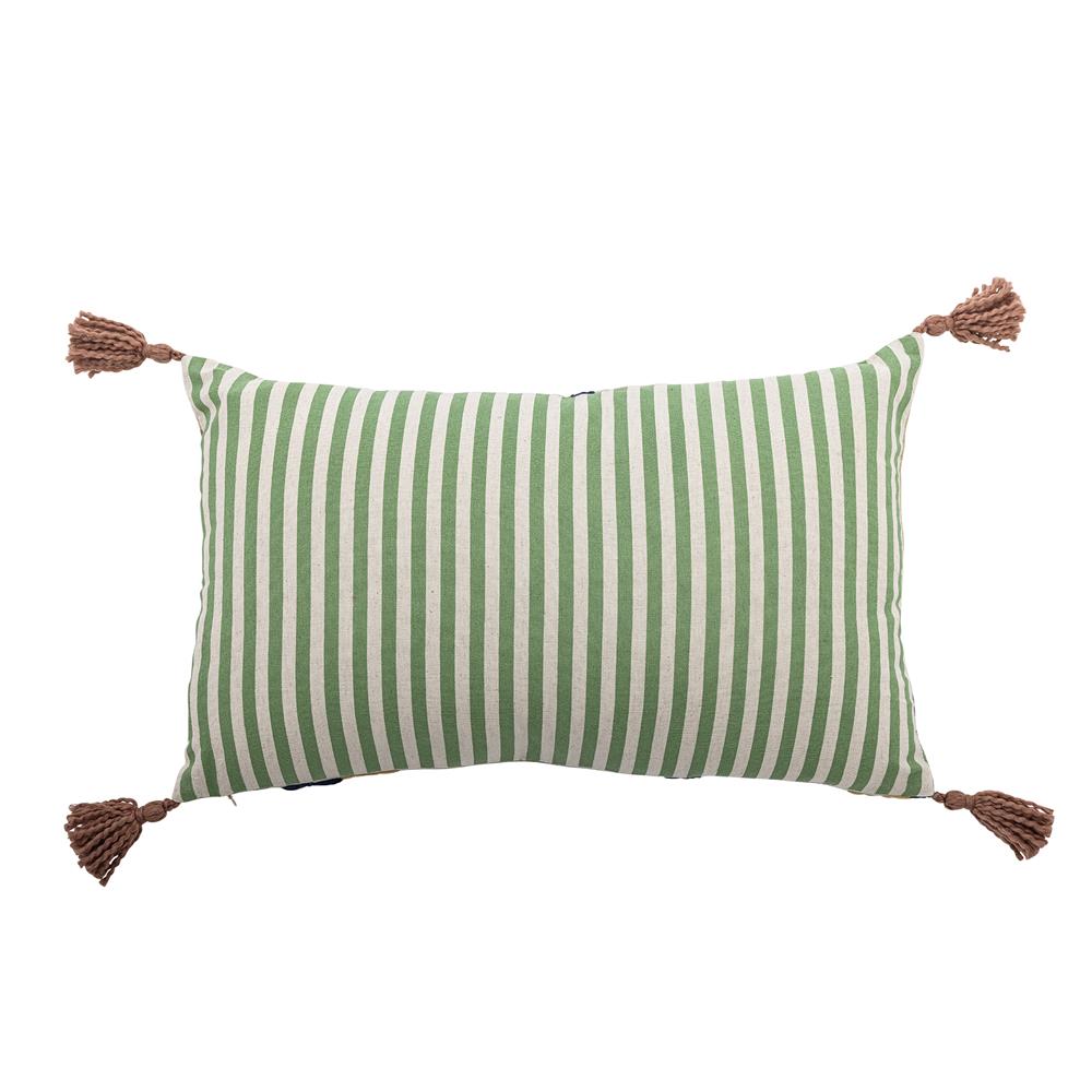 Bloomingville Artista Kissen bunt - Baumwollkissen mit Stickerei & Quasten für Sofa & Deko