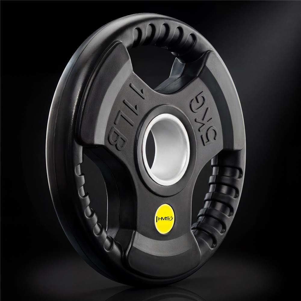 Hantelscheibe 5 kg Gummiert 50 mm mit Tri-Grip-Griffe | HMS TOK05 PRO